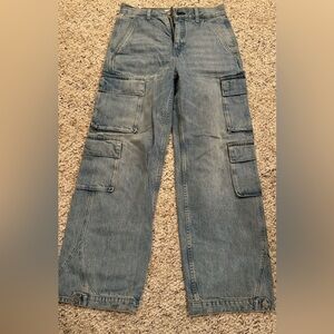 Denim Forum 90s Millie High Rise Cargo Jeans